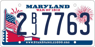 MD license plate 2BJ7763