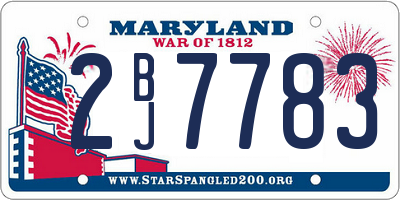 MD license plate 2BJ7783