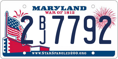 MD license plate 2BJ7792