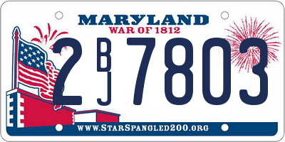 MD license plate 2BJ7803