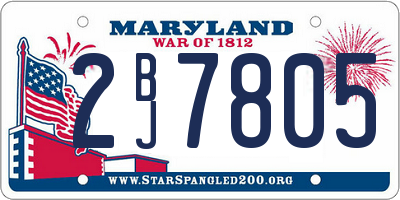 MD license plate 2BJ7805