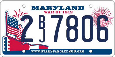 MD license plate 2BJ7806