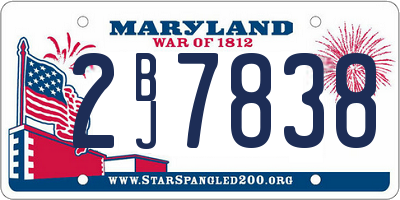 MD license plate 2BJ7838