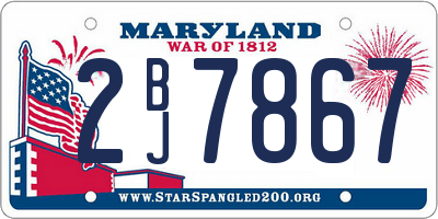 MD license plate 2BJ7867