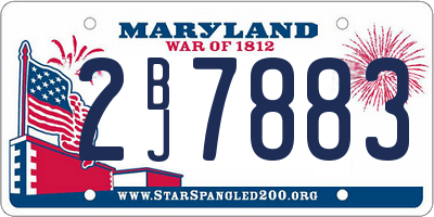 MD license plate 2BJ7883