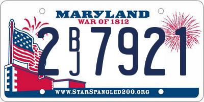 MD license plate 2BJ7921