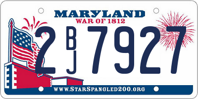 MD license plate 2BJ7927