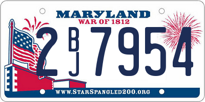 MD license plate 2BJ7954