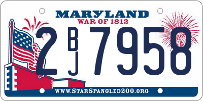 MD license plate 2BJ7958