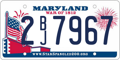 MD license plate 2BJ7967