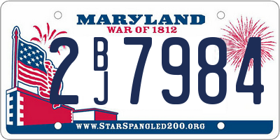MD license plate 2BJ7984