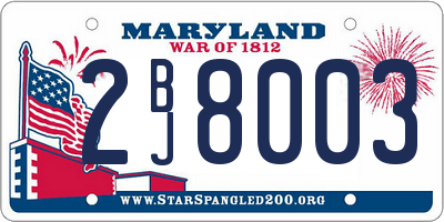 MD license plate 2BJ8003