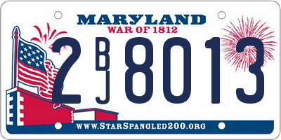 MD license plate 2BJ8013