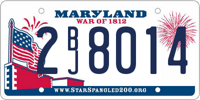 MD license plate 2BJ8014