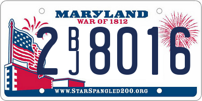 MD license plate 2BJ8016
