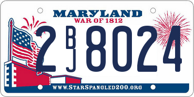 MD license plate 2BJ8024
