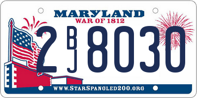 MD license plate 2BJ8030