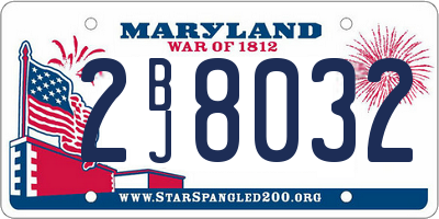 MD license plate 2BJ8032
