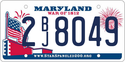 MD license plate 2BJ8049
