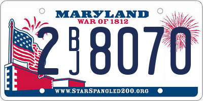 MD license plate 2BJ8070