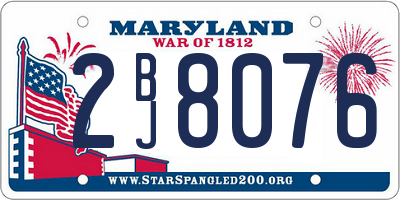 MD license plate 2BJ8076