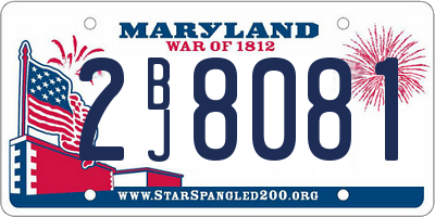 MD license plate 2BJ8081