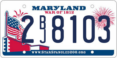 MD license plate 2BJ8103