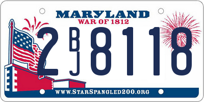 MD license plate 2BJ8118