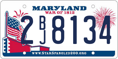 MD license plate 2BJ8134