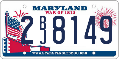 MD license plate 2BJ8149