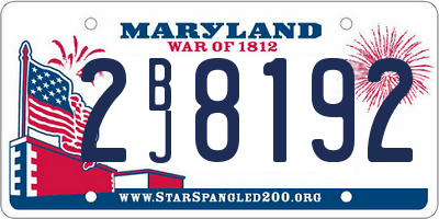 MD license plate 2BJ8192