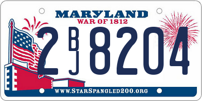 MD license plate 2BJ8204