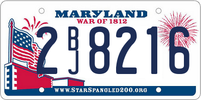 MD license plate 2BJ8216