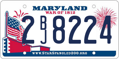 MD license plate 2BJ8224