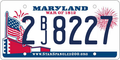 MD license plate 2BJ8227