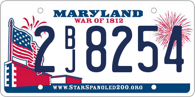 MD license plate 2BJ8254