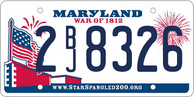 MD license plate 2BJ8326