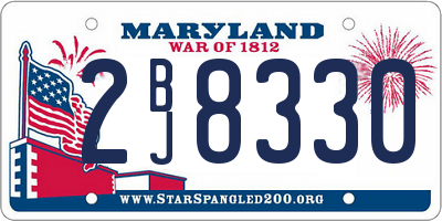 MD license plate 2BJ8330