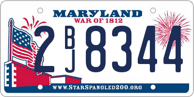 MD license plate 2BJ8344