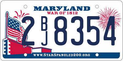 MD license plate 2BJ8354
