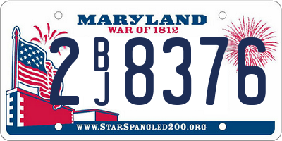 MD license plate 2BJ8376