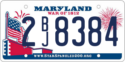 MD license plate 2BJ8384