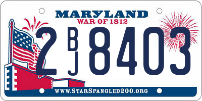 MD license plate 2BJ8403