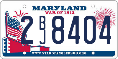 MD license plate 2BJ8404