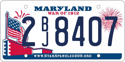 MD license plate 2BJ8407
