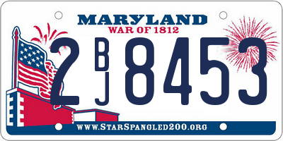 MD license plate 2BJ8453
