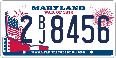 MD license plate 2BJ8456