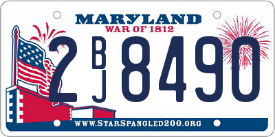 MD license plate 2BJ8490