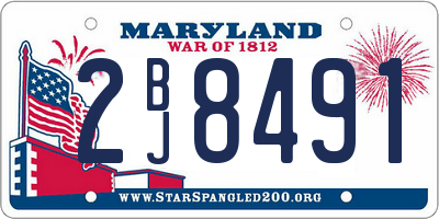 MD license plate 2BJ8491