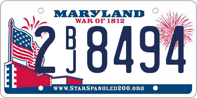 MD license plate 2BJ8494